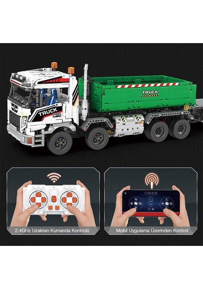 Reobrix Rc Large Truck With Flat Trailer 22021 Brick Yapım Seti