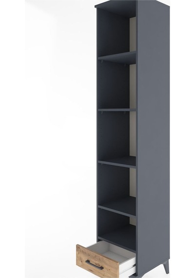 Hyperion Dolap 5 Raflı Tek Çekmeceli 44x44x221 Antrasit-çam Antrasit