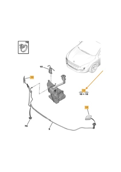Esse Otomotiv - 508 97-00 Ön Tampon Fıskıye Kapağı 1607739380