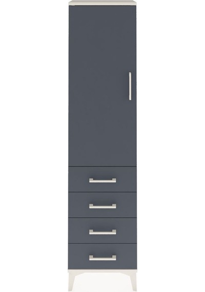 Arges Dolap 2 Raflı 4 Çekmeceli Tek Kapaklı 44x30x182 Aytaşı-antrasit Aytası