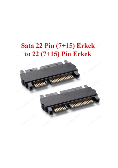 Sata 22 Pin Erkek To Sata 22 Pin Erkek Adaptör