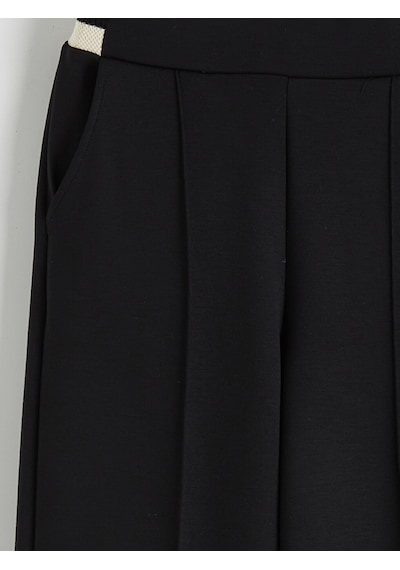 Lcw Everyday Siyah Standart Fit Geniş Paça Kadın Pantolon