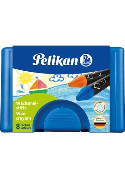Pelikan Wax Crayons 8'li Sulandırılabilir Mum Boya Plastik Kutulu
