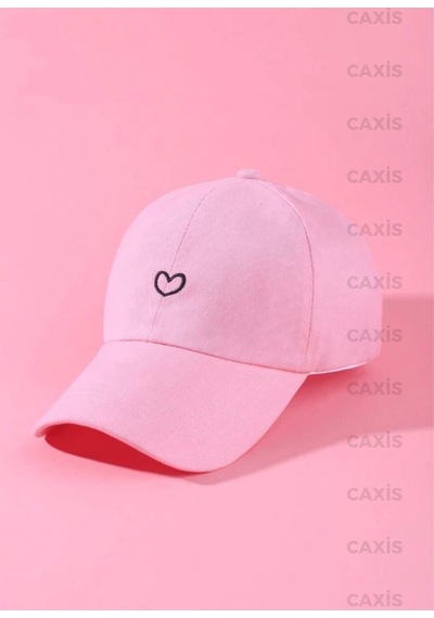 Caxis Minik Kalp Baskılı Şapka Ayarlanabilir Çırtlı Gabardin Cap Toz Pembe