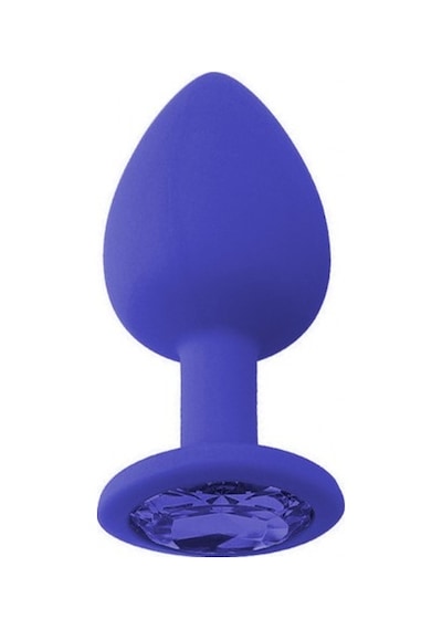 Backpart Taşlı Silikon Anal Tıkaç - Mavi