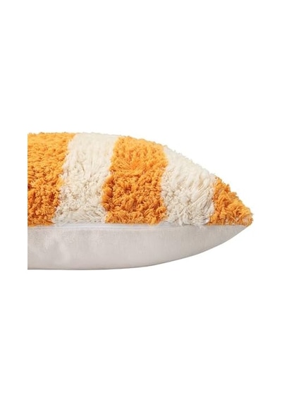 Pop Stripe Dokuma Yastık Hardal 45x45cm Abanoz