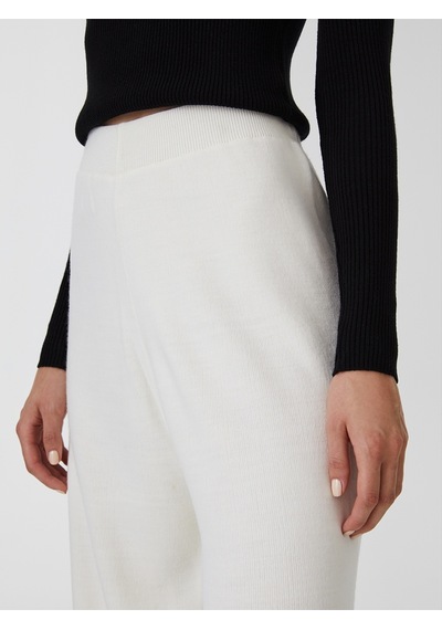 Loose Fit Kadın Pantolon Ekru