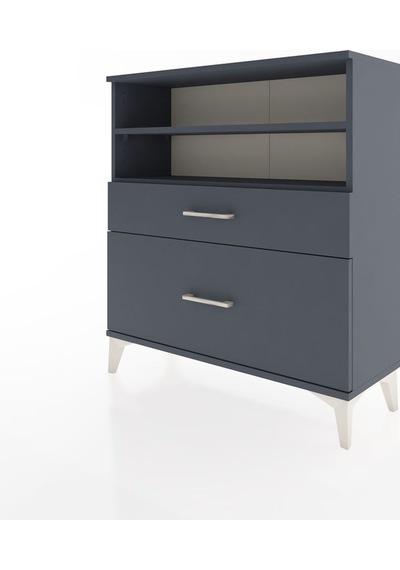 Arges Şifonyer 2 Raflı 2 Çekmeceli 88x30x96 Antrasit-antrasit Antrasit