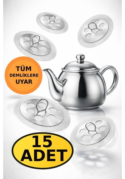 15 Adet Paslanmaz Çelik Çaydanlık İçi Çay Süzgeci Demlik Süzgeç Söktak Paslanmaz Çelik Diğer