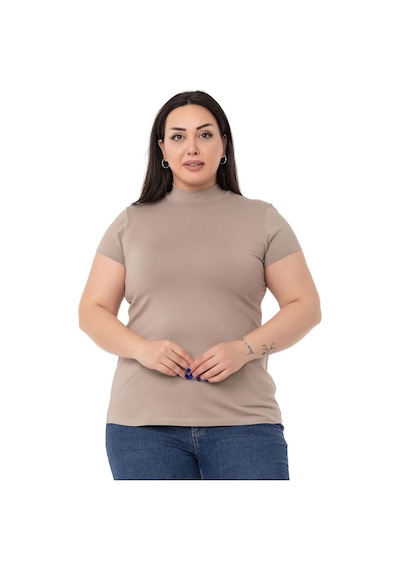 Disentis Büyük Beden Yarım Balıkçı Kısa Kollu Viskon Vizon Body-vizon Vizon