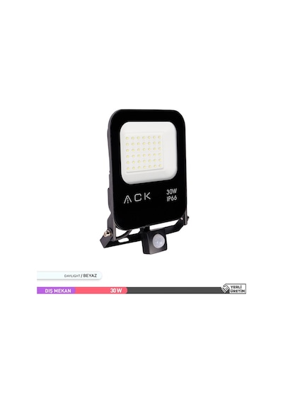 ACK 30W Sensörlü LED Projektör 6500K Beyaz Işık
