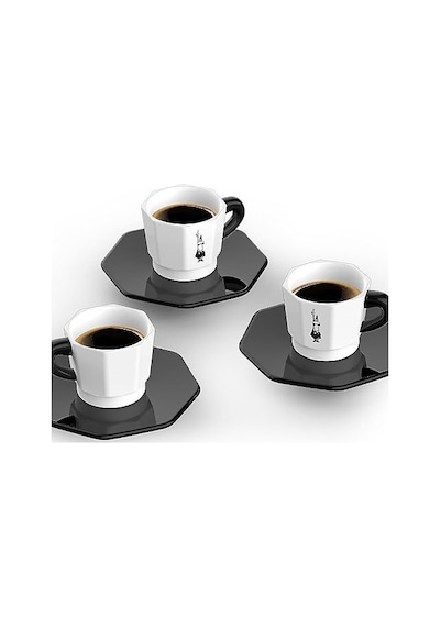' Lü Espresso Fincan Seti - Sekizgen Tasarım - Siyah Renk Diğer