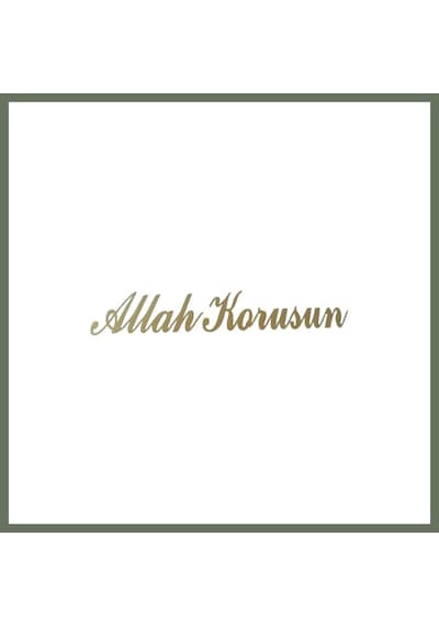Bezos Allah Korusun Yazılı Oto Sticker Gold 14x3cm Bezos1