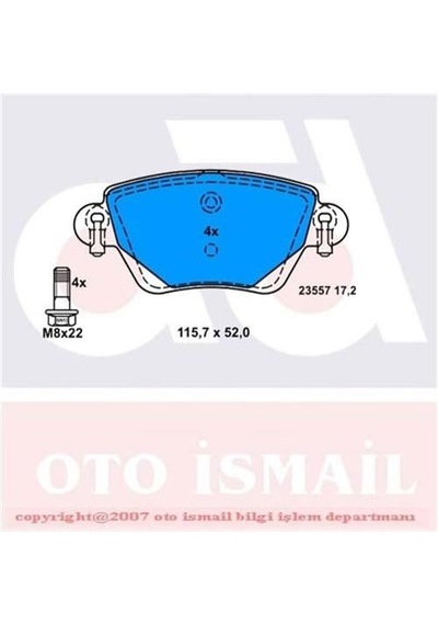 BOSCH 986424671 Fren Balatası Arka Kangoo I 98- / Mondeo III 00-07 / X-Type 01-