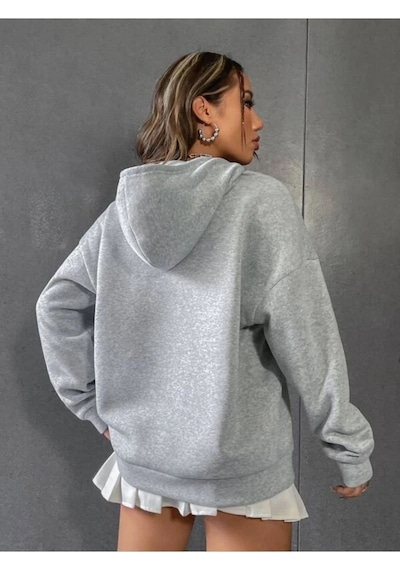 Altamira Unisex Los Angeles 91 Baskılı Oversize Kapşonlu Sweatshirt 001