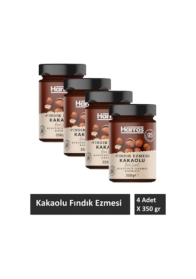 Glutensiz Katkısız Kakaolu Fındık Ezmesi 4 Adet X 350 Gr
