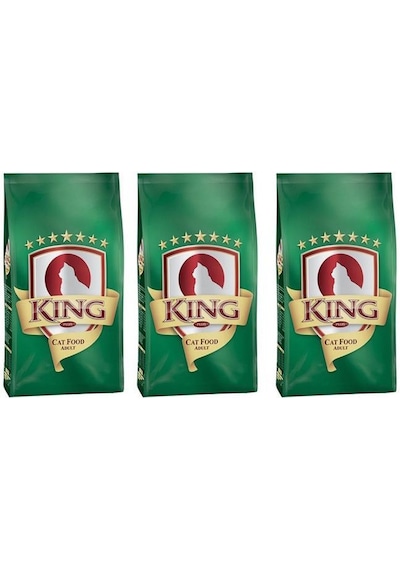 King Plus Cat Balıklı Yetişkin Kedi Maması 3 x 1500 G