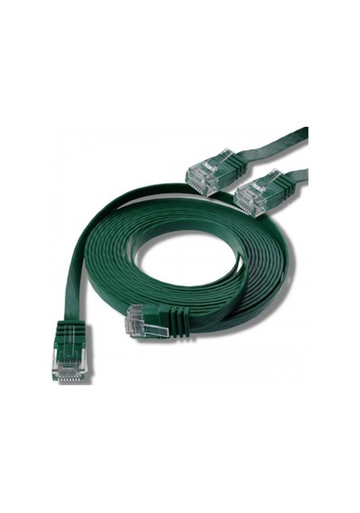 Irenis CAT6 Kablo Yassı Ethernet Network Lan Ağ İnternet Kablosu 2 M Yeşil