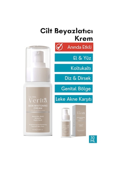 La Mia Verita Aydınlatıcı ve Leke Karşıtı Kolajen Niacinamide ve Kojik Asit İçerikli Cilt Beyazlatıcı Krem 50 ML