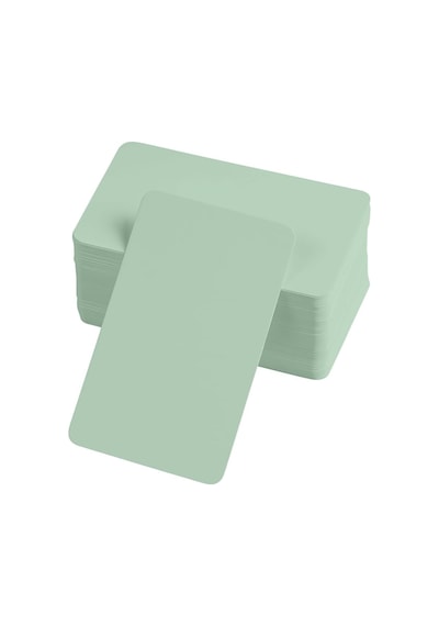 Boş Kelime Kartları 5x8 Cm - 50 Adet Oval Kenarlı / Tabu & Not Kartları - Yeşil Diğer