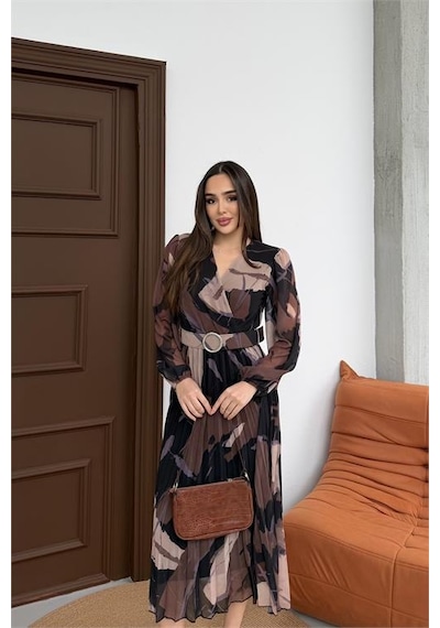 Neşeli Butik Kadın Kahverengi Beli Kemerli Piliseli Şifon Astarlı Midi Boy Elbise Nbelb04 Kahverengi Neşeli Butik Kadın Kahverengi Beli Kemerli Piliseli Şifon Astarlı Midi Boy Elbise Nbelb04 Kahverengi