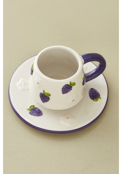 Karaca Grapebloom 2 Kişilik Kahve Fincan Takımı 100 Ml Mor