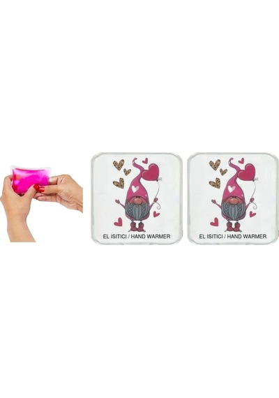 2 Adet Kalpli Noel Cücesi Cep Sobası,el Isıtıcı,sıcak Su Torbası Pvc 10x9,5cm Beyaz