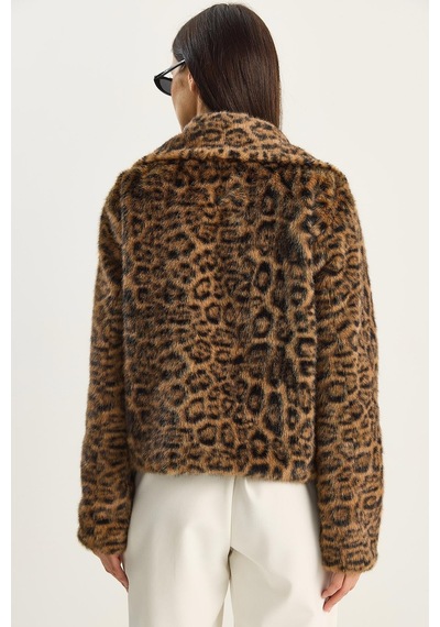 Shade Kadın Leopar Desenli Cep Detaylı Astarlı Suni Kürk 6962 60283772 - Kahverengi