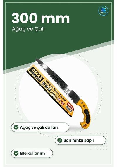 Budama Testeresi 300 Mm Bahçe Ağaç Ve Çalı Dalı Kesim Aleti Sarı