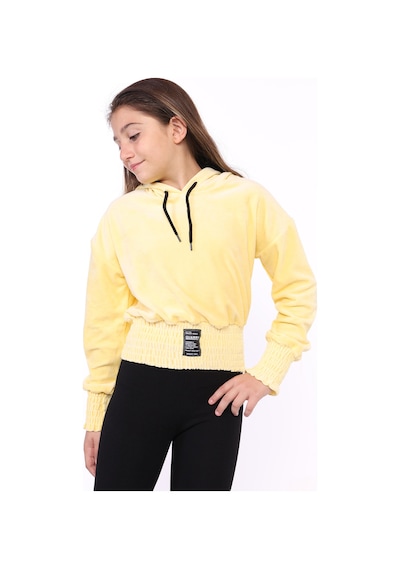Toontoy Kids Toontoy Kız Çocuk Kapüşonlu Kadife Sweatshirt Sarı