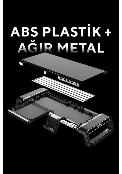 Everest St1 4 Usb Hub Rgm Işıklı Katlanabilir Siyah Monitör