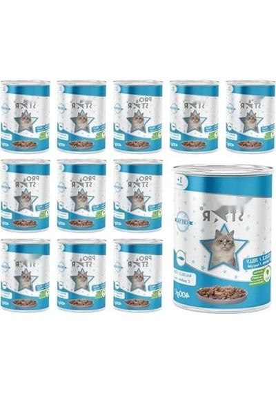 Jöleli Balıklı Kedi Konserve Mama - 400 Gr X 12 Adet