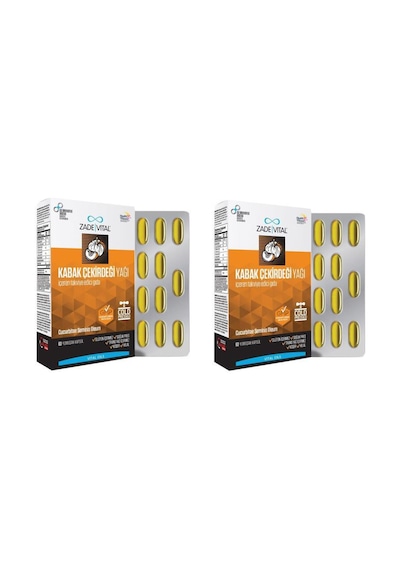 Zade Vital Kabak Çekirdeği Yağı 320Mg 60 Kapsül 2 Adet