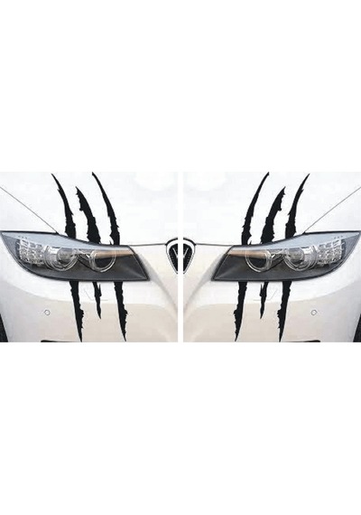 Monster Canavar Pençe Izi Uzun Siyah Far Oto Özel Yeni Sticker