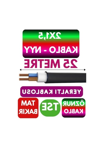 25 Metre Uzunluğunda 2x1,5 Nyy Yeraltı Kablo, Dayanıklı Yapı