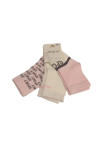 Adisia Kız Bebek Pembe Beyaz Asorti Yazı Detaylı Pamuklu Mevsimlik 3'lü Set Soket Çorap KARIŞIK RENK Adisia Kız Bebek Pembe Beyaz Asorti Yazı Detaylı Pamuklu Mevsimlik 3'lü Set Soket Çorap KARIŞIK RENK