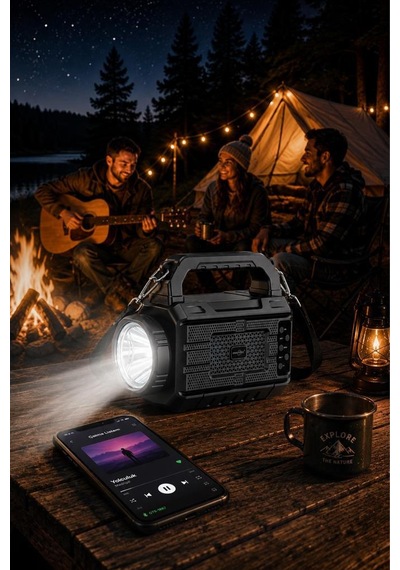 Torima GTS-2227 Bluetooth 5.0 Güneş Panelli Projektör El Fenerli Kablosuz Speaker
