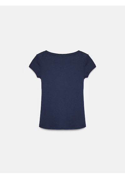 Dilvin 32688 %100 Pamuk Basic T-shirt-k.lacivert