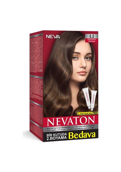 Nevaton Set Saç Boyası Bir Kutuda 2 Boyama 6.0 Koyu Kumral