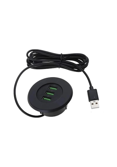 6028 Usb 3 Port Hub Masaüstü Gömme Çoklayıcı Çoğaltıcı Kablolu Şarj