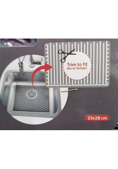 Dikdörtgen Silikon Lavabo Buzluk Matı 33x28 Cm Gri Renk 1 Adet M-115 Silikon Gri Diğer