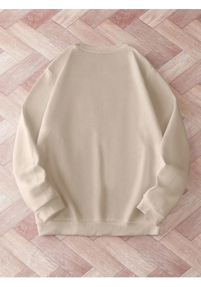 Uyguntarz Unisex It Is Okay To Baskılı Oversize Sweatshirt Bej