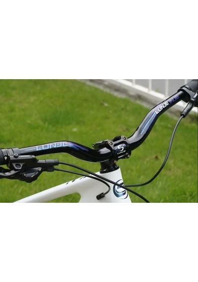Lunje 78 Cm 35 Rise Açılı Alüminyum 31,8mm Mtb Freeride Gidon Bisiklet Gidonu Direksiyonu Siyah