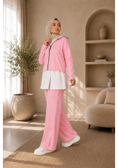 Unika Boutique Kadın Oysho Fermuar Detaylı 3 Lü Takım Pembe