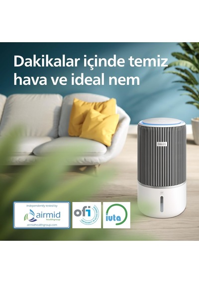 3400 Serisi 2'si 1 Arada Hava Temizleyici Ve Nemlendirici, Hepa Nanoprotect + Aktif Karbon Filtre, 650ml/sa Nemlendirme, Diğer