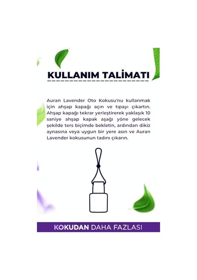 Lavender Oto Kokusu Ip Askılı Araç Kokusu Uzun Süre Kalıcı Lavanta Araba Kokusu 8ml