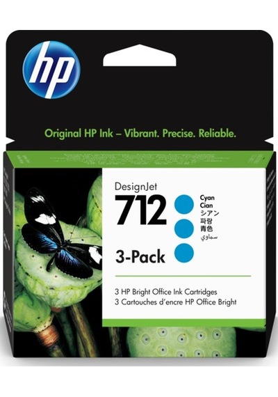 Hp 3Ed77A (712) Mavi 29 Ml 3 Packs Genıs Format Murekkep Kartusu