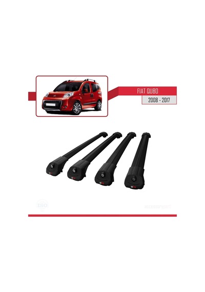 Fiat Qubo 2008-2017 Arası İle Uyumlu Ace-1 Ara Atkı Tavan Barı Siyah 4 Adet Bar