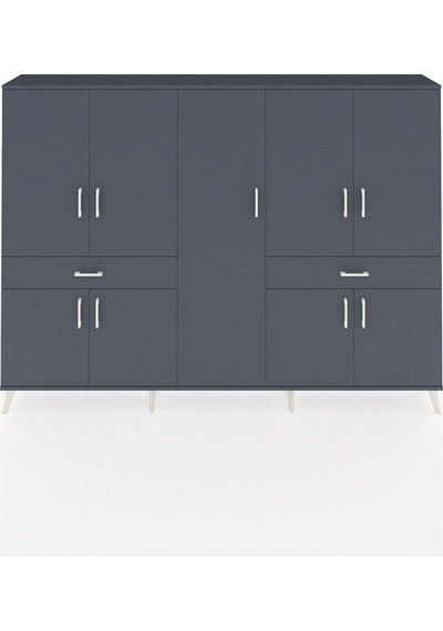 Arges Dolap 12 Raflı 2 Çekmeceli 8 Kapaklı 220x30x163 Antrasit-antrasit Antrasit - Antrasit Arges Dolap 12 Raflı 2 Çekmeceli 8 Kapaklı 220x30x163 Antrasit-antrasit Antrasit - Antrasit