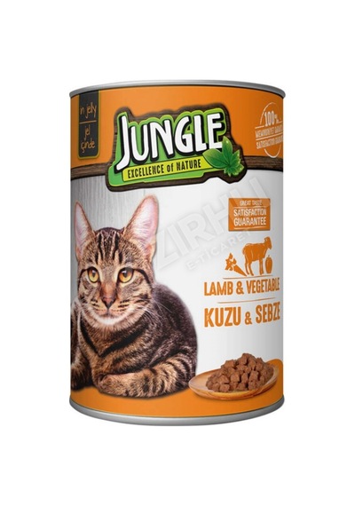 3 Adet Jungle Kedi Konservesi 400 Gr Kuzu Etli Sebzeli